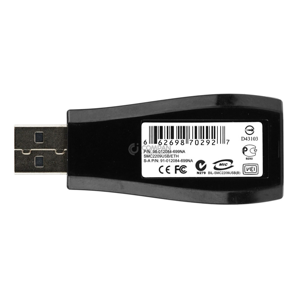 SMC2209USB-ETH SMC EZ COMPACT USB 2.0 TO 10/100 RJ-45 ETHERNET ADAPTER